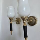Pair of torch wall lights, 50-60