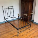Victorian bed wrought iron and brass