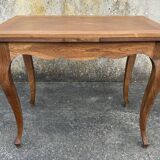 Small extendable table, regency style, solid wood, marquetry, vintage