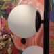 Floor lamp with 5 frosted glass globes and a metal stem