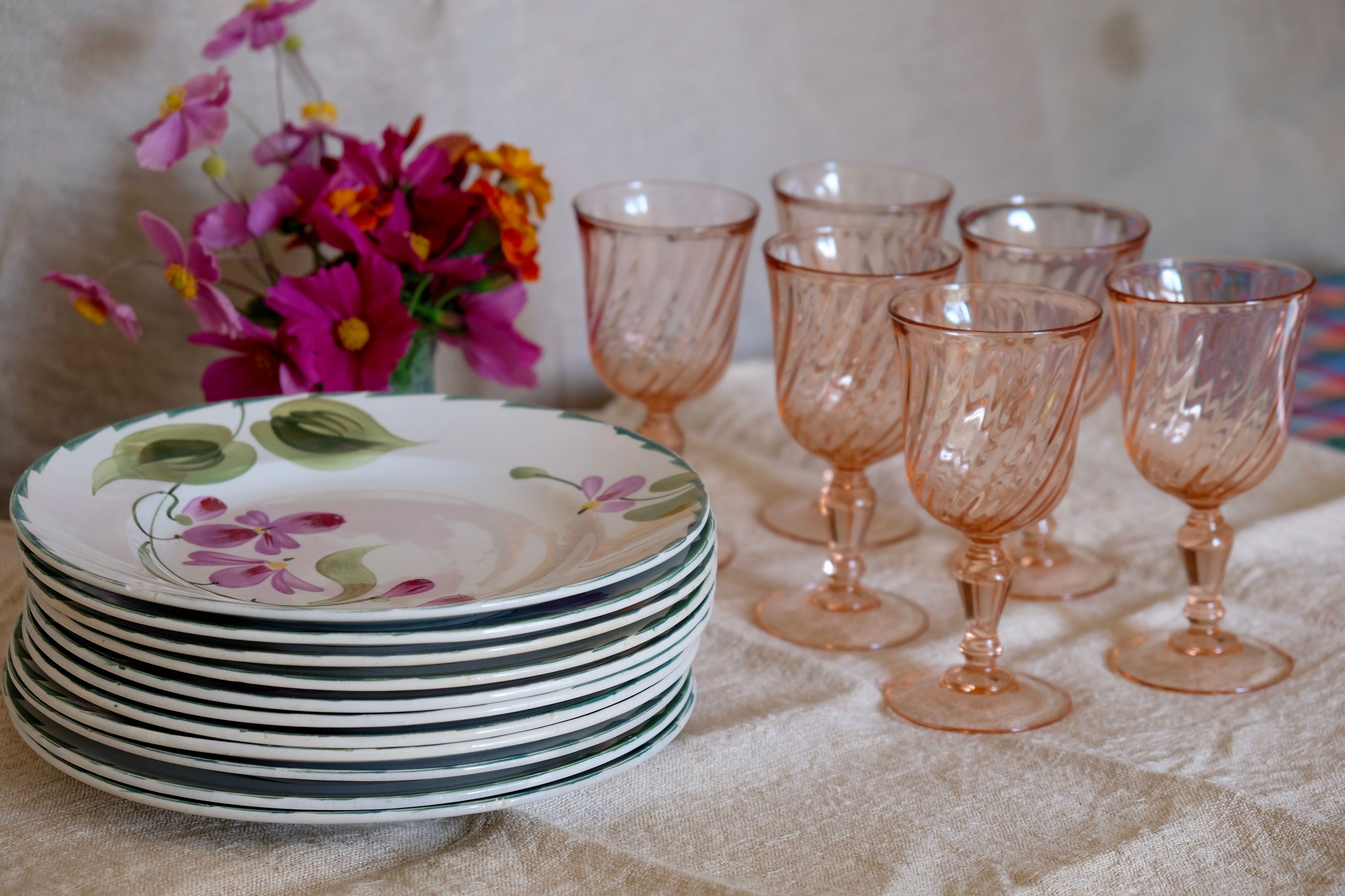 Rosaline Luminarc Arcoroc Pink Red Wine Glasses