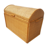 Coffre vintage rotin