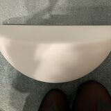 Large Opaline Glass White Sconces, 1980s, Set of 2