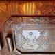 Lot of 2 leather trays