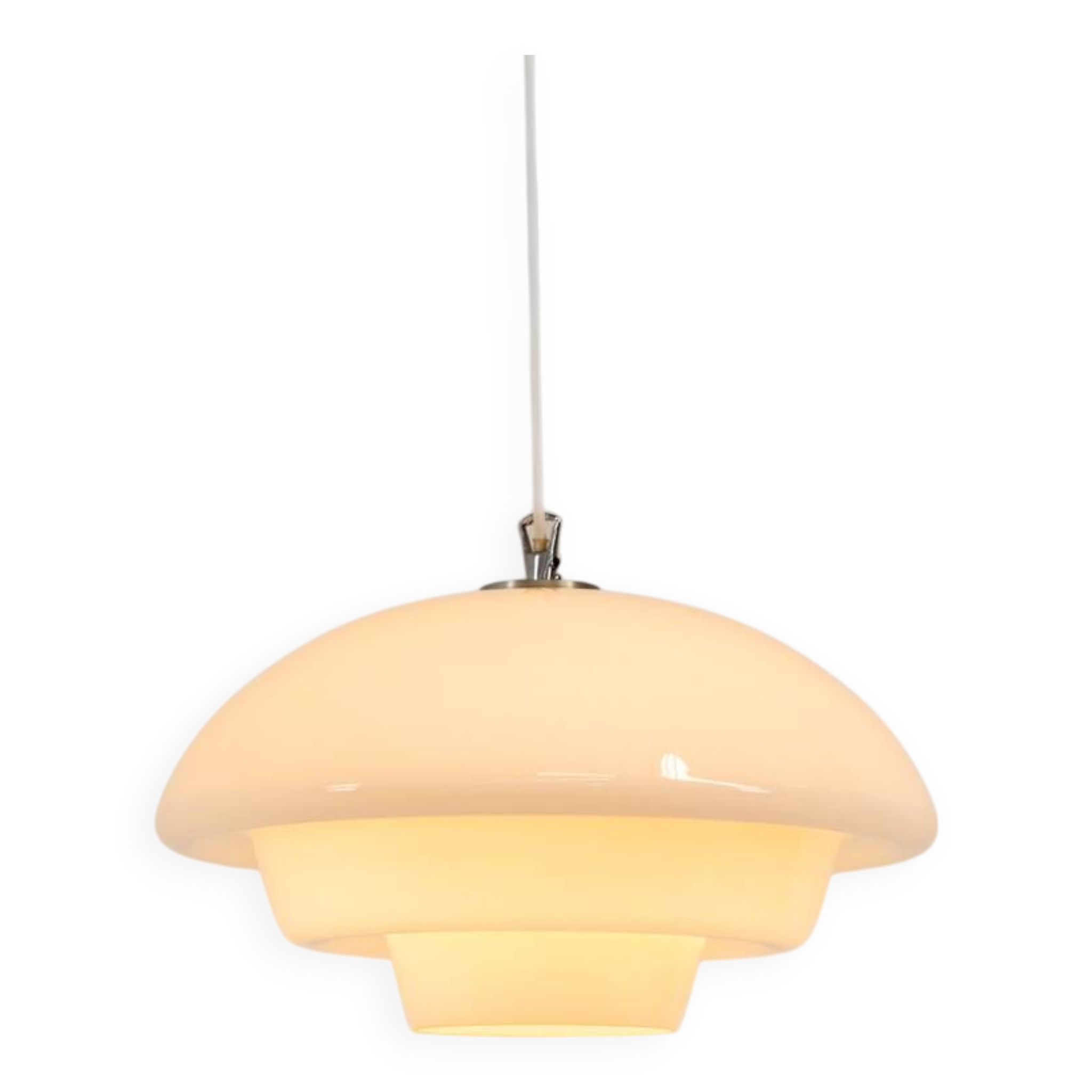 Mid-century glass pendant light (Denmark, 1970s).