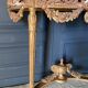 Console XVIII wooden gold louis xvi white marble flower falls