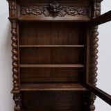 Narrow Oak Display Cabinet, Louis XIII style – Late 19th century