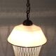 Vintage pendant light in glass and gold metal - 1960s