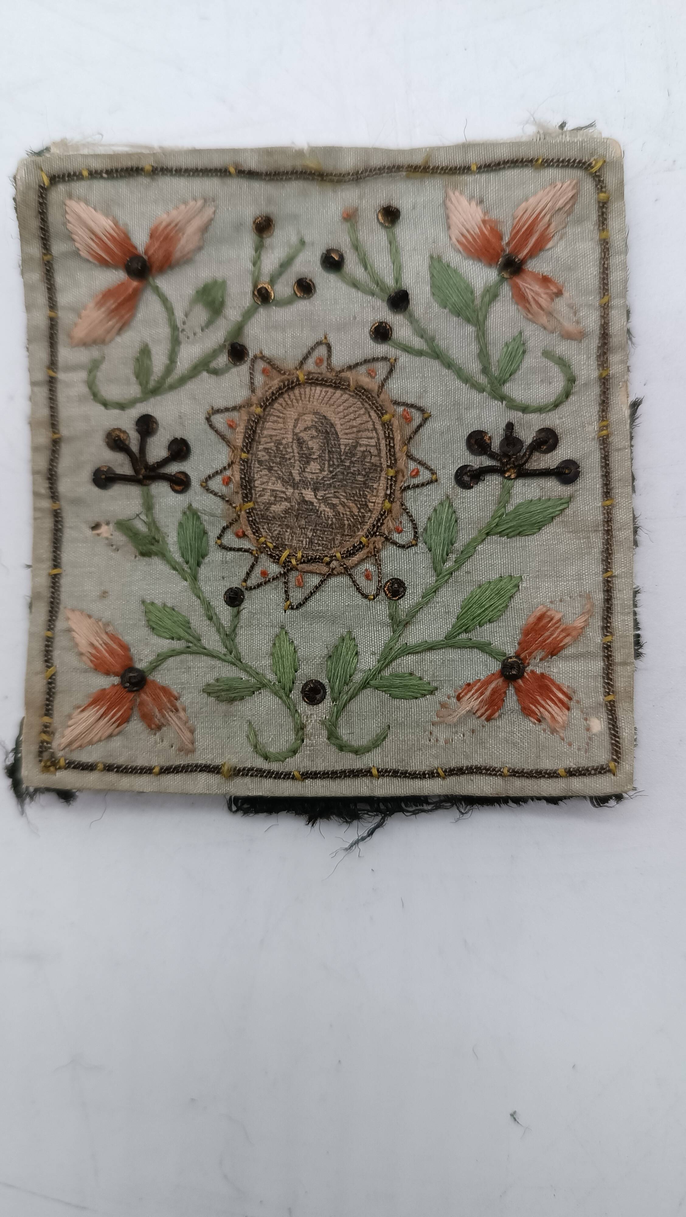 Art Antique Saint Ex Vote Madone Scapulaire