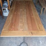 Large family bistro table with wooden top 190cm