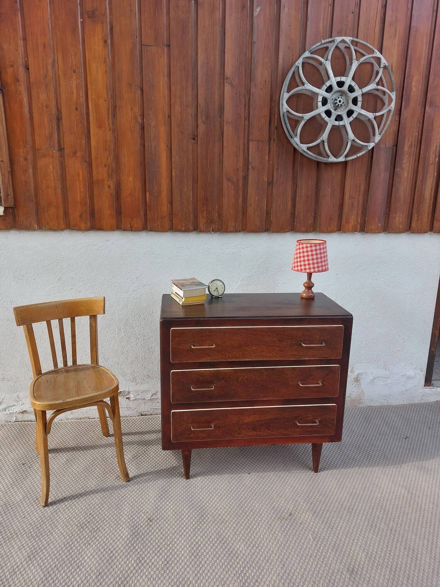 1960s-70s commode, cream trim, vintage