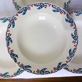 4 hollow plates of Digoin Sarreguemines model Holly 211250