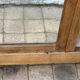 Art deco wardrobe in raw oak with bevelled mirror.