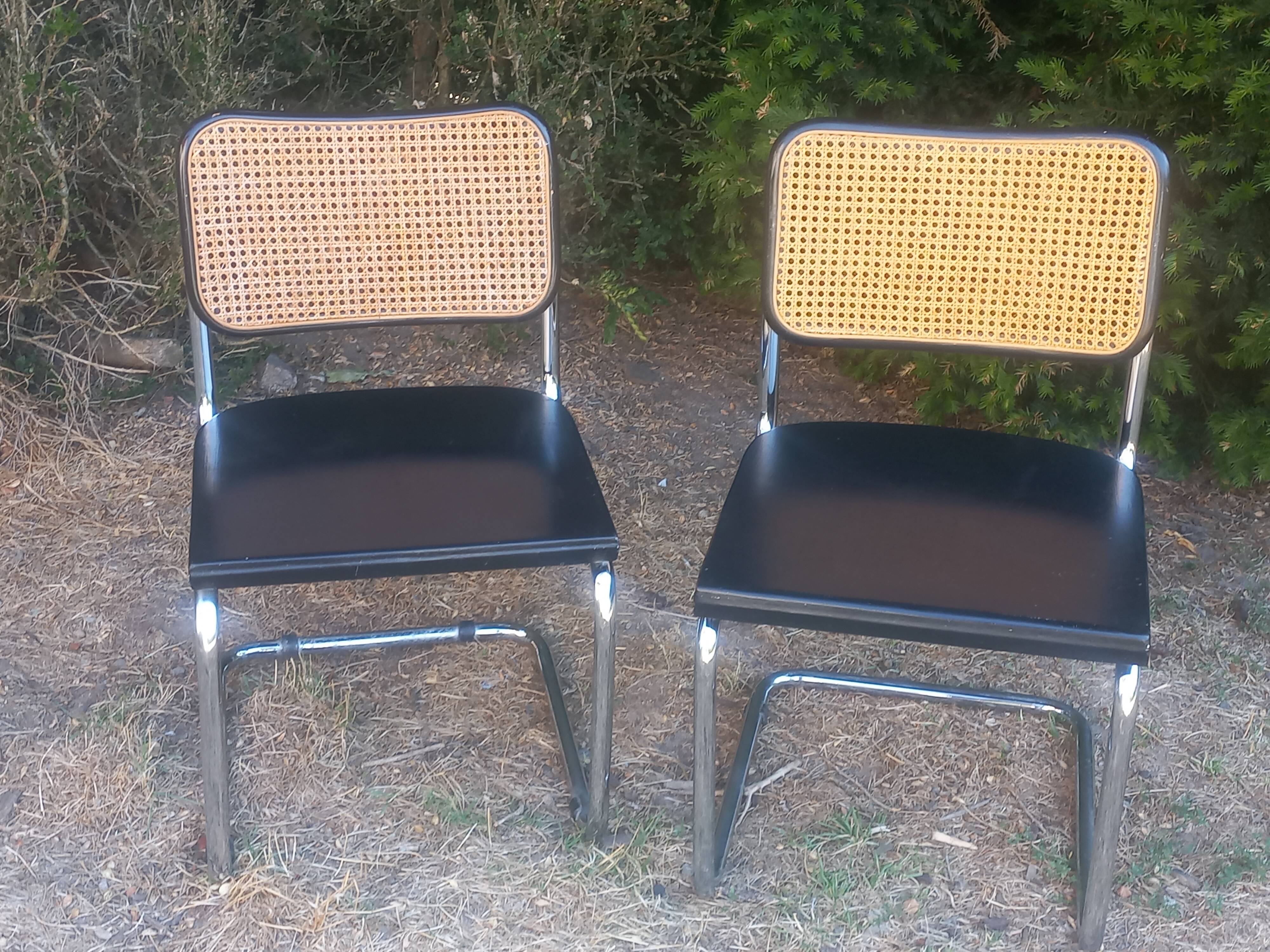 Pair of Marcel Breuer Cesca B32 chairs