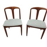Set of two modern Juliane teak dining chairs by J. Andersen