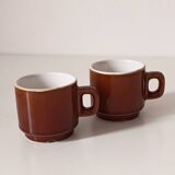 Set of 2 espresso cups, vintage bistro cups