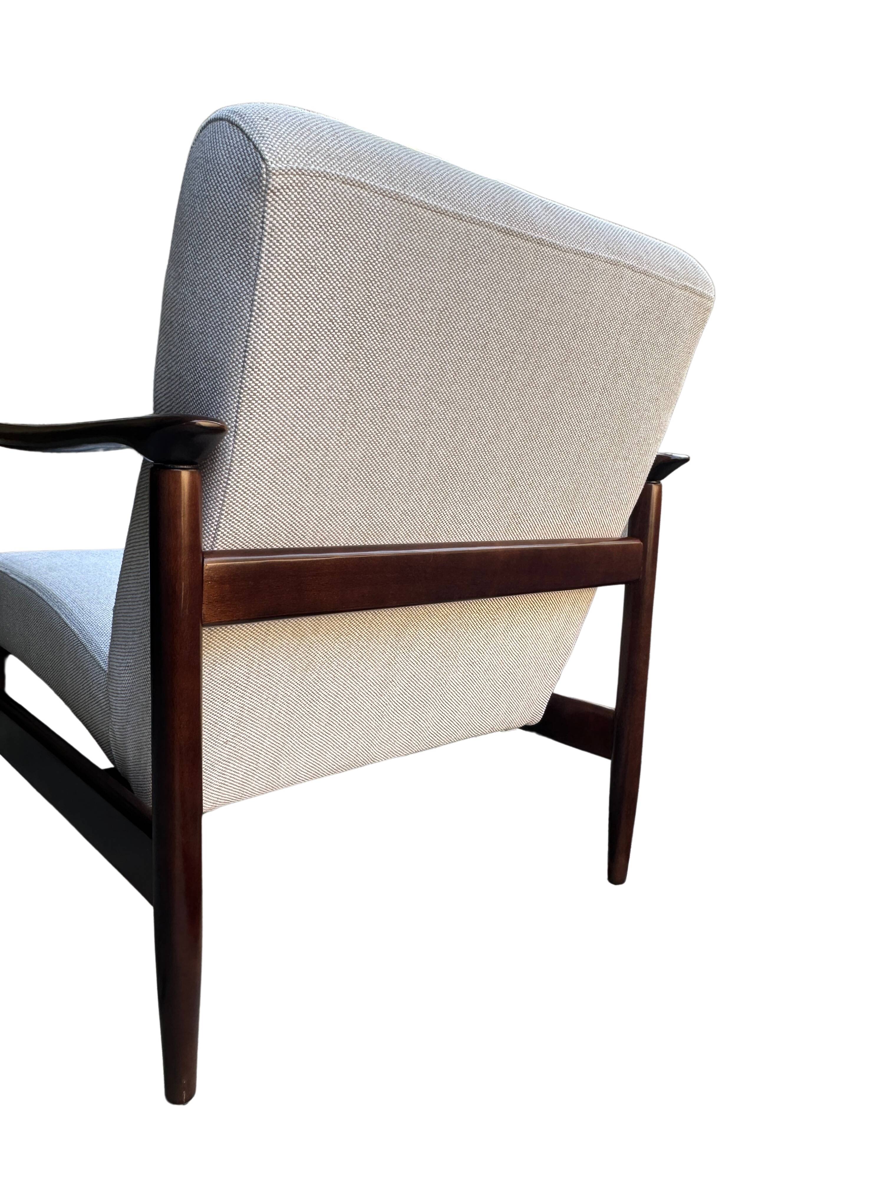 Mid Century Armchairs in Beige Linen, by Edmund Homa, 1960s, Set of Two