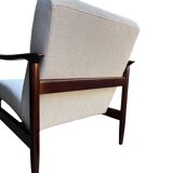 Mid Century Armchairs in Beige Linen, by Edmund Homa, 1960s, Set of Two