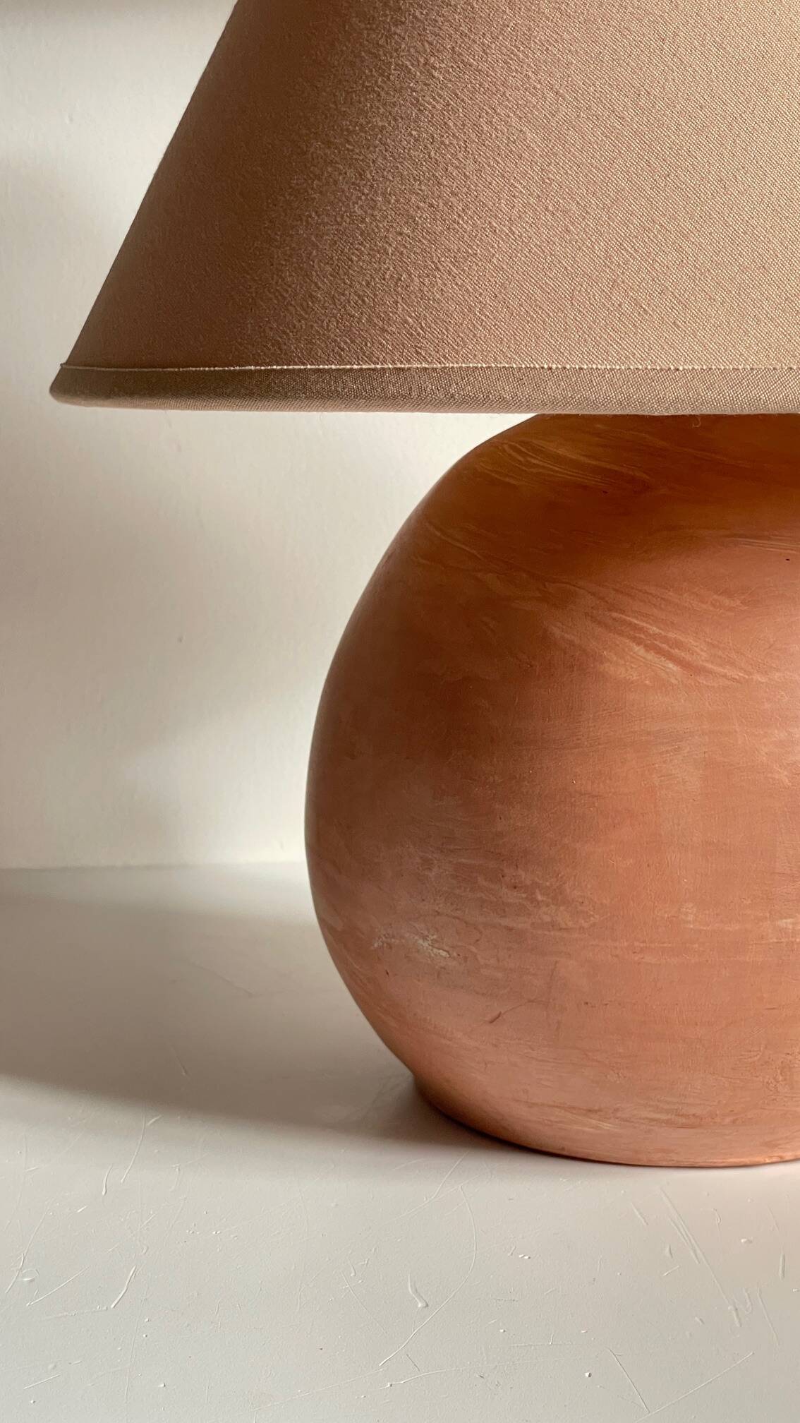 Vintage handmade terracotta lamp