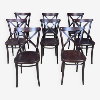 Set of 8 bistro chairs Your model Joséphine dark wood