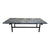Table basse 1950/1960 en fer et marbre