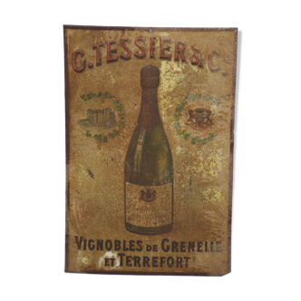 Metal plate champagne Tessier