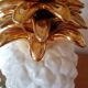 Vintage white and gold ceramic pineapple lamp