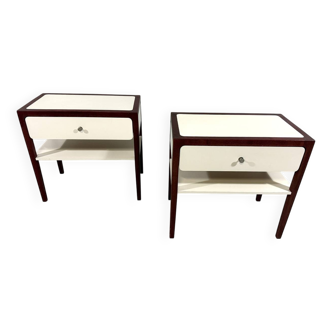 Ensemble de 2 tables de nuit table de chevet années 1970