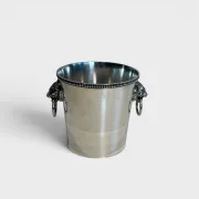 Silver-plated champagne bucket Orfèvrerie Saint-Médard. Handles in the shape of heads.