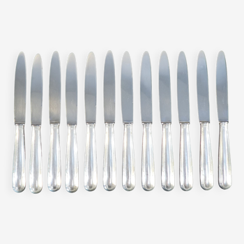 12 couteaux a dessert orbrille en metal argenté lame inox