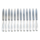 12 dessert knives orbrille in silver metal stainless steel blade