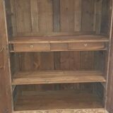 Antique Norman wardrobe with 2 doors, solid oak, raw wood