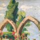 Tableau pierres et rosiers