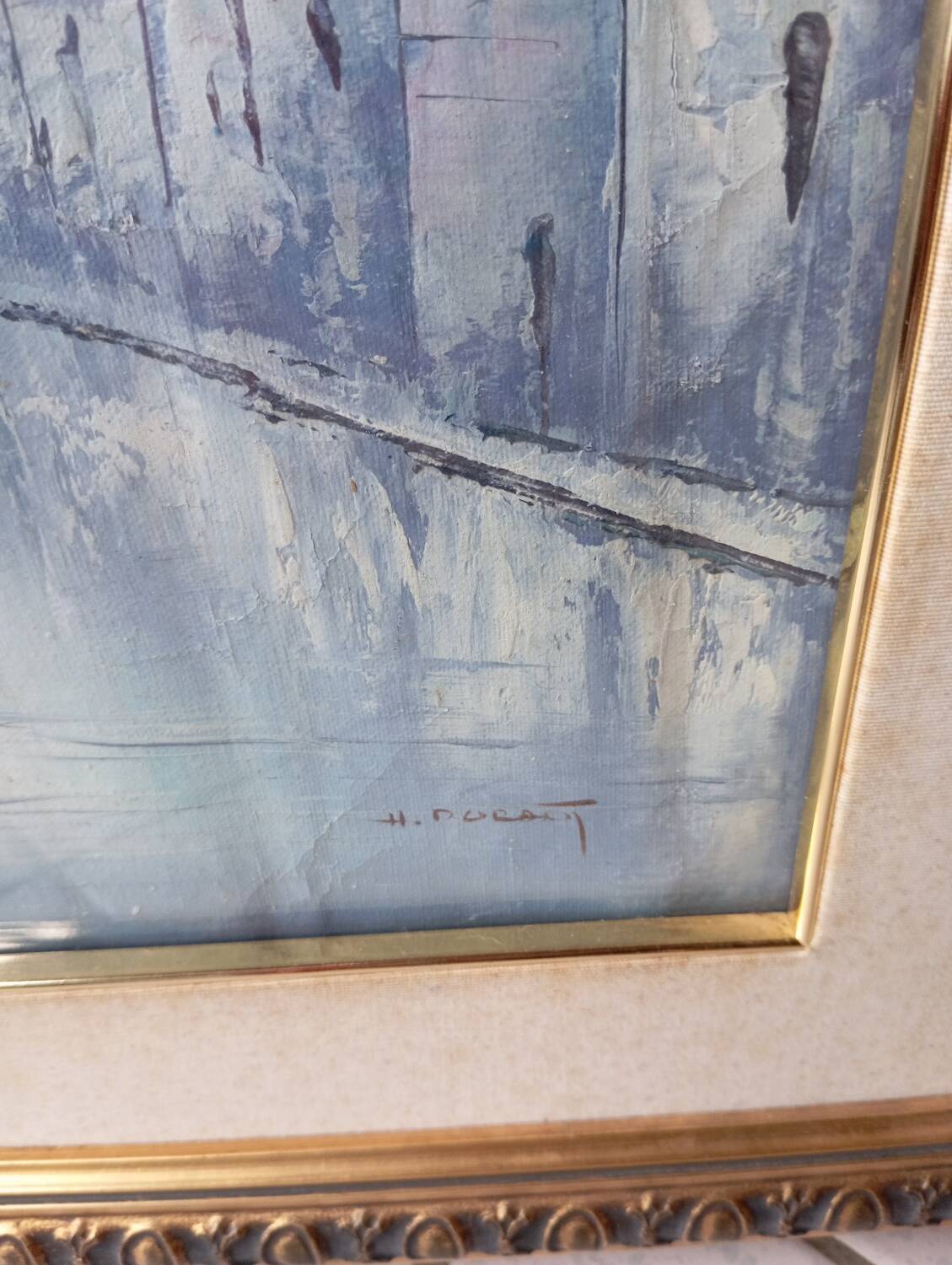 Marine painting under glass