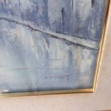 Marine painting under glass