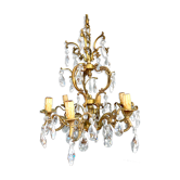 Bronze hanging chandelier and vintage crystal grapevines