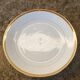 Set of 6 flat plates in Foëcy porcelain with golden epi border