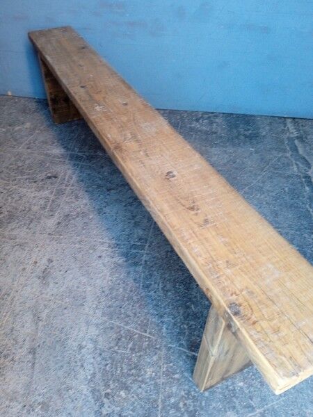 Old solid wood bench of 2 meters