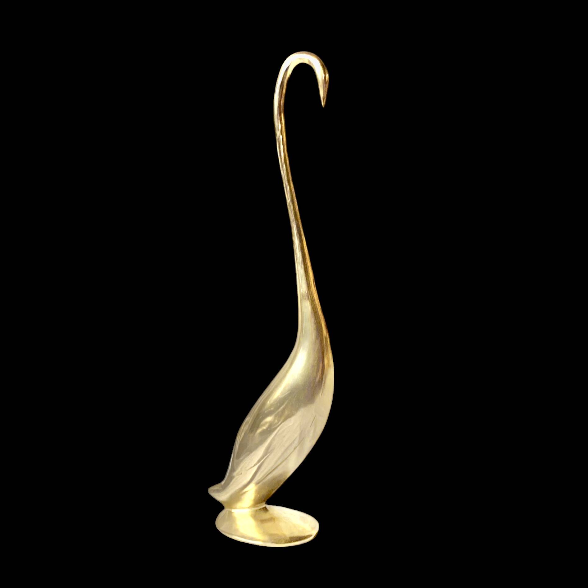 Vintage Gold Brass Heron - 43cm
