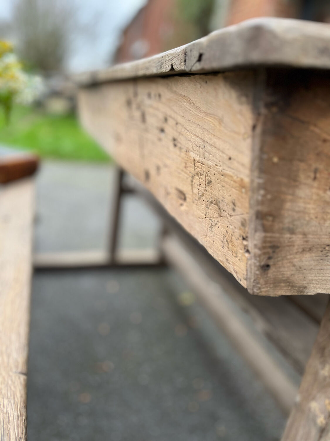 Double patinated school desk