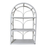 white rattan shelf