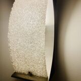 Pair of brushed steel and perspex wall lights, circa 1970.