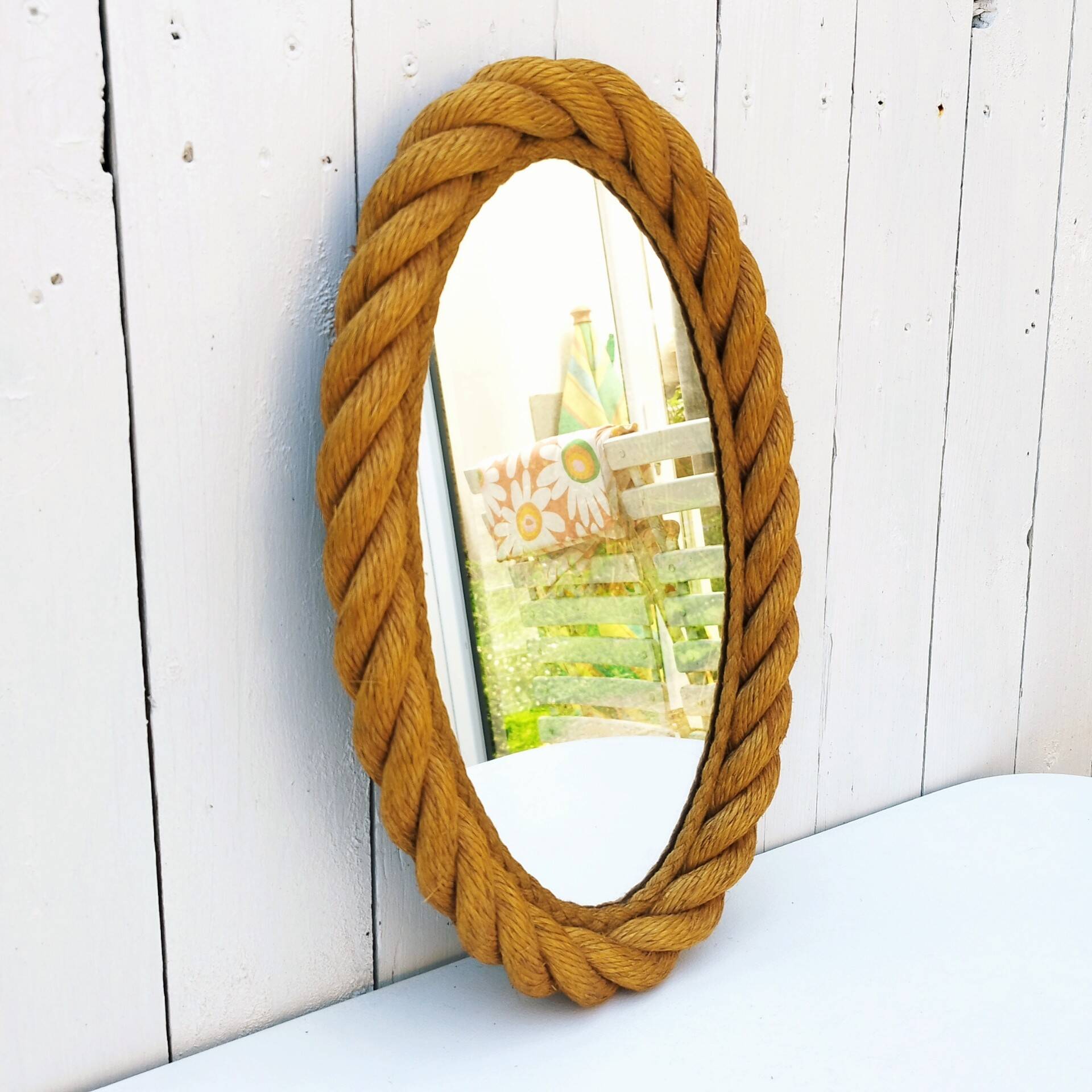 Oval rope mirror, Audoux Minet design