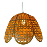 60s rattan flower chandelier