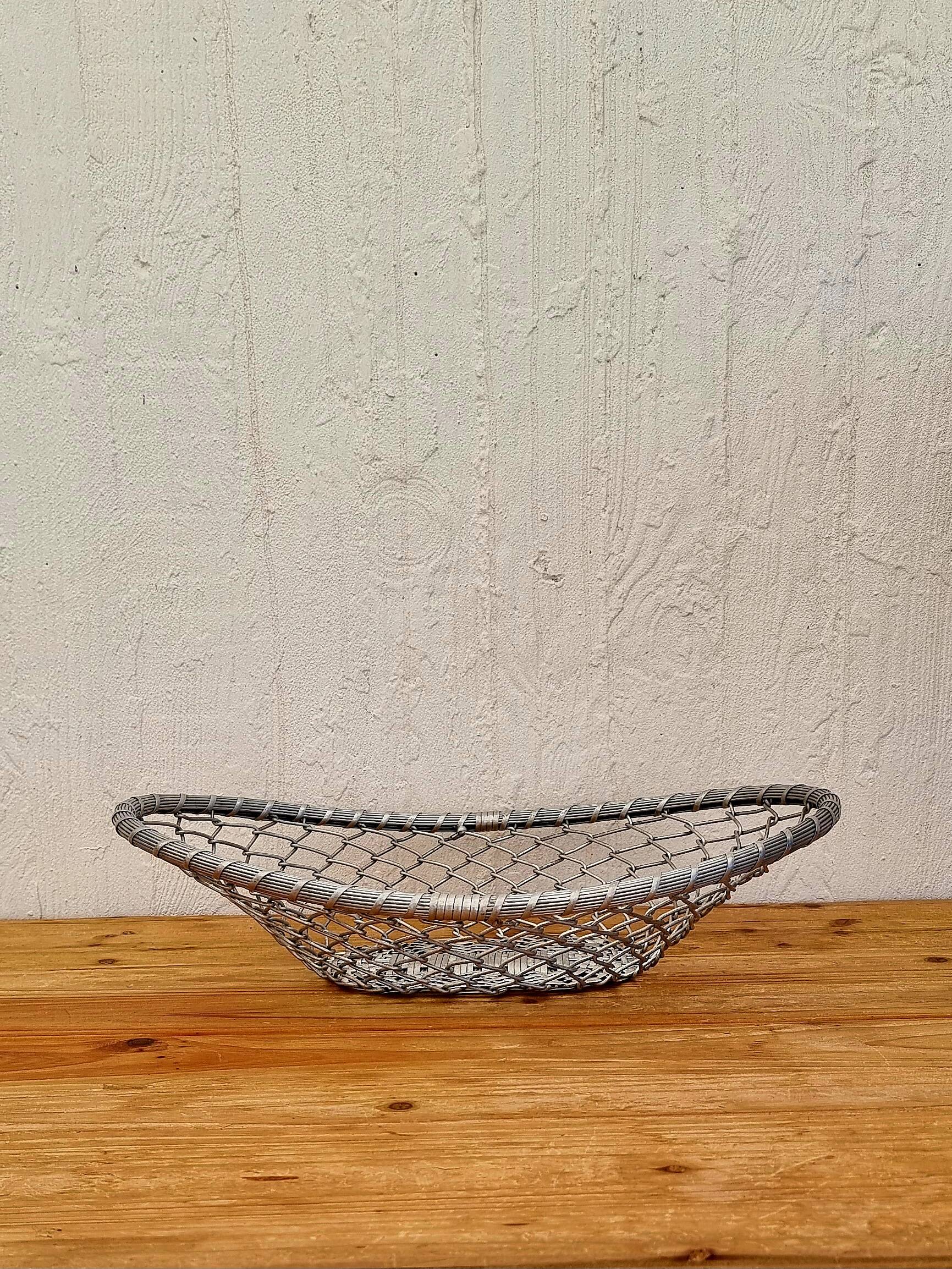 Large vintage metal fruit basket