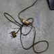 Arlus floor lamp with tripod base and 2 ribbed glass lamps 1950