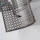 Pair of Mid-Century Perforated Metal Wall Sconce Lights