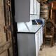 complete kitchen in blue formica buffet table and chairs