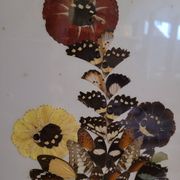 Vintage painting flowers wings of naturalized butterflies