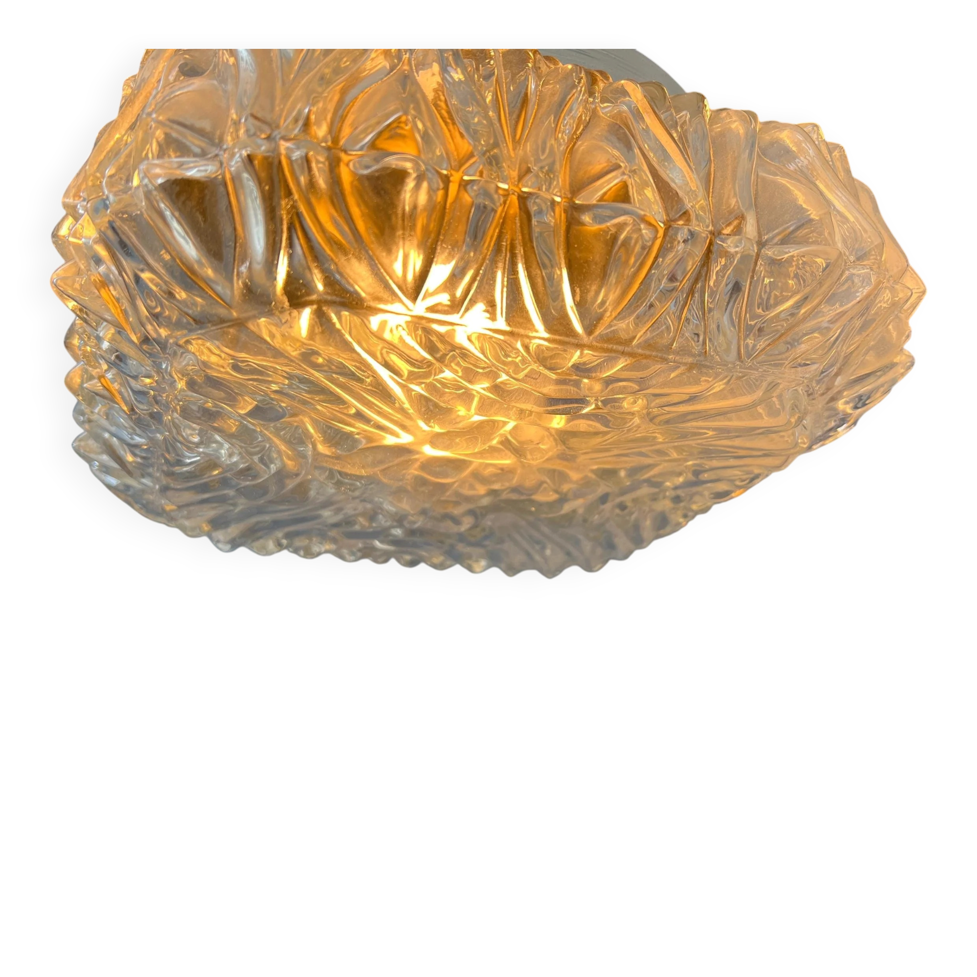 Plafonnier vintage en verre, années 30
